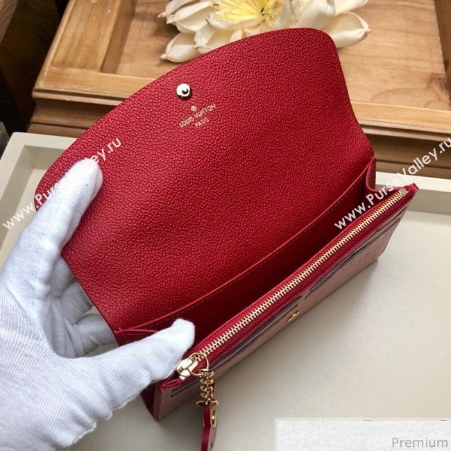 Louis Vuitton Emilie Wallet in Monogram Empreinte Leather M63918 Pink (LVSJ-9030610)