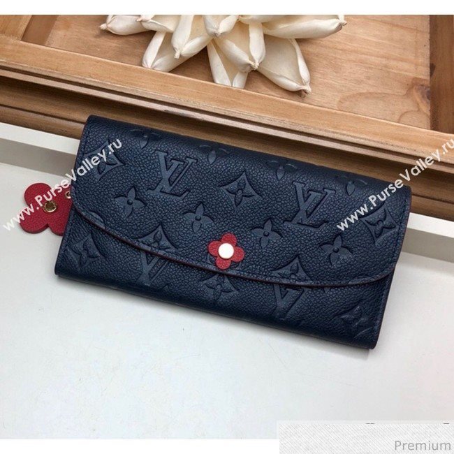 Louis Vuitton Emilie Wallet in Monogram Empreinte Leather M63918 Navy Blue/Red (LVSJ-9030609)