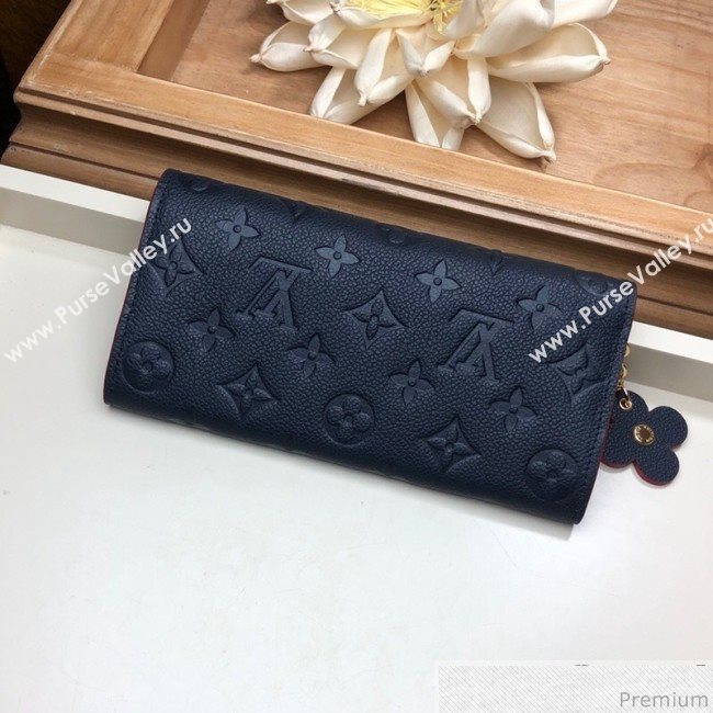 Louis Vuitton Emilie Wallet in Monogram Empreinte Leather M63918 Navy Blue/Red (LVSJ-9030609)