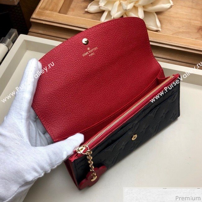 Louis Vuitton Emilie Wallet in Monogram Empreinte Leather M63918 Navy Blue/Red (LVSJ-9030609)