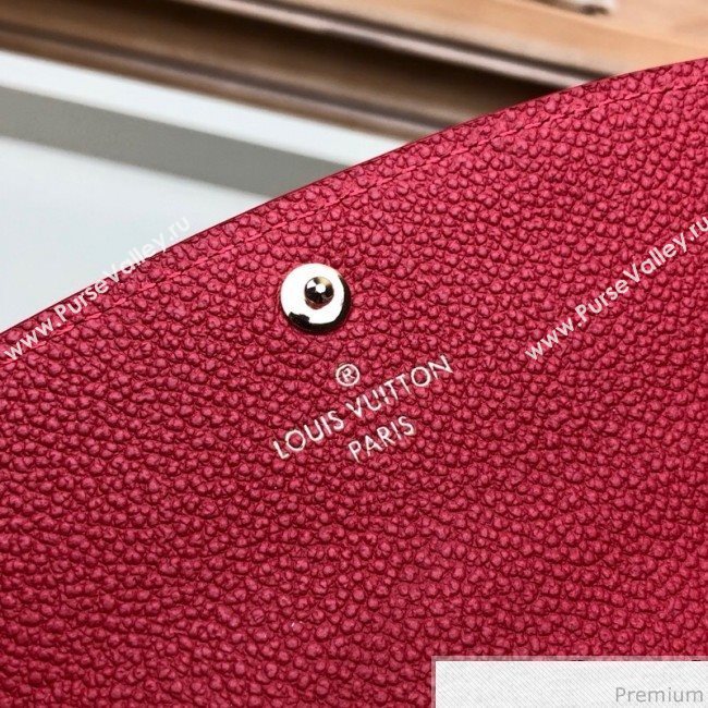 Louis Vuitton Emilie Wallet in Monogram Empreinte Leather M63918 Navy Blue/Red (LVSJ-9030609)