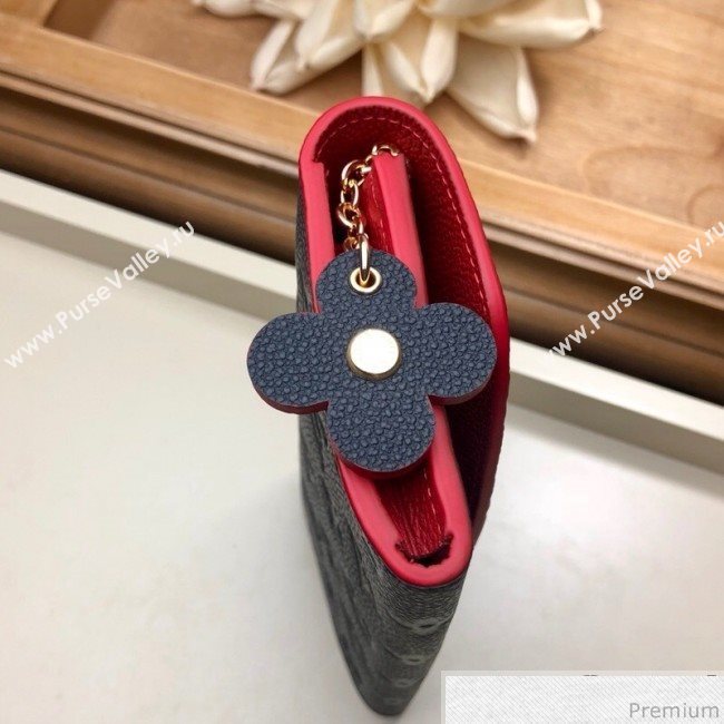 Louis Vuitton Emilie Wallet in Monogram Empreinte Leather M63918 Navy Blue/Red (LVSJ-9030609)