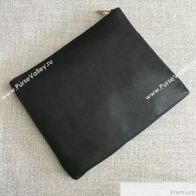 Gucci Print Leather Medium Portfolio Clutch 500981 Black (LGN-9030614)