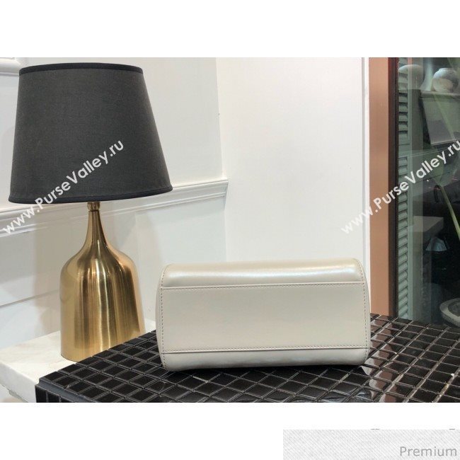 Fendi Lambskin Peekaboo Mini Top Handle Bag Light Grey/Burgundy 2019 (QLP-9030620)