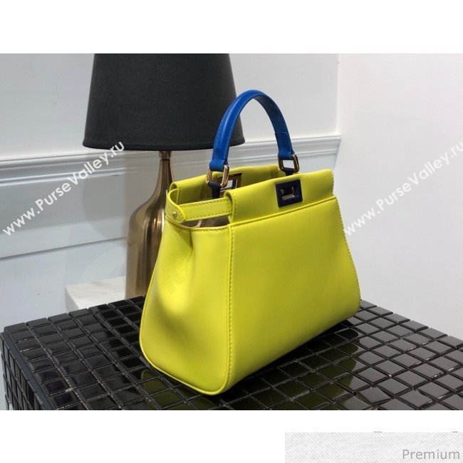 Fendi Lambskin Peekaboo Mini Top Handle Bag Yellow/Blue 2019 (QLP-9030621)