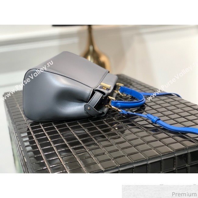 Fendi Lambskin Peekaboo Mini Top Handle Bag Light Grey/Blue 2019 (QLP-9030623)