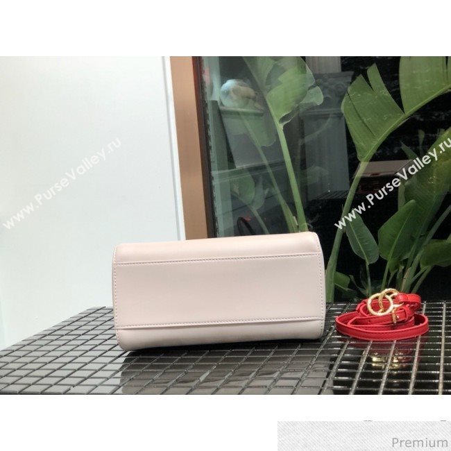 Fendi Lambskin Peekaboo Mini Top Handle Bag Pale Pink/Red 2019 (QLP-9030622)