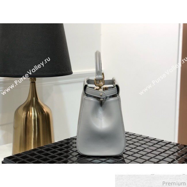 Fendi Grey Lambskin Peekaboo Mini Top Handle Bag 2019 (QLP-9030625)