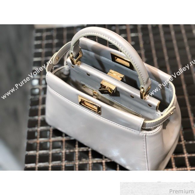 Fendi Grey Lambskin Peekaboo Mini Top Handle Bag 2019 (QLP-9030625)