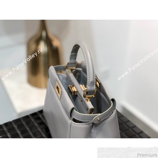 Fendi Grey Lambskin Peekaboo Mini Top Handle Bag 2019 (QLP-9030625)