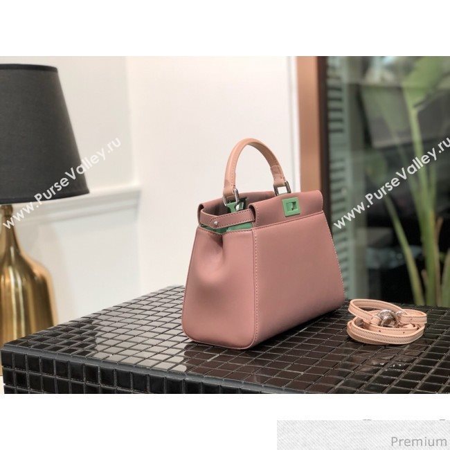 Fendi Lambskin Peekaboo Mini Top Handle Bag Pink/Green 2019 (QLP-9030626)