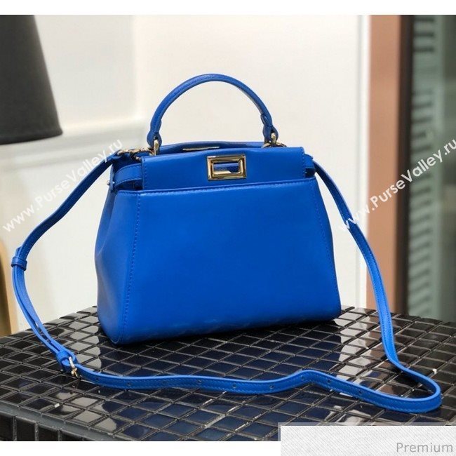 Fendi Lambskin Peekaboo Mini Top Handle Bag Royal Blue 2019 (QLP-9030627)