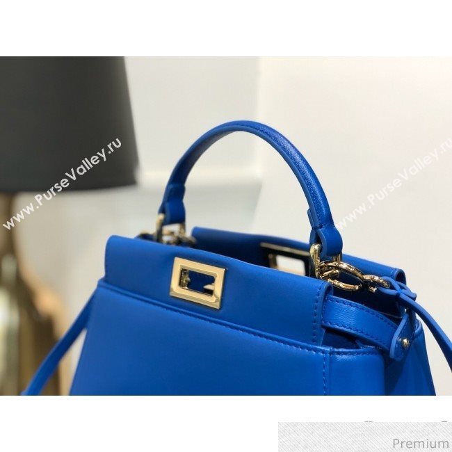 Fendi Lambskin Peekaboo Mini Top Handle Bag Royal Blue 2019 (QLP-9030627)