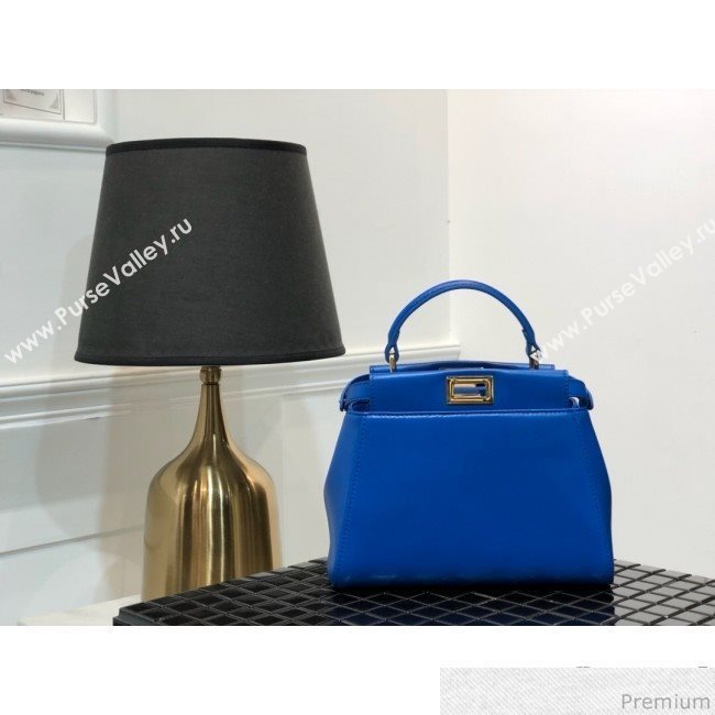 Fendi Lambskin Peekaboo Mini Top Handle Bag Royal Blue 2019 (QLP-9030627)