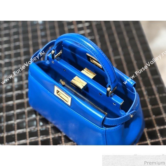 Fendi Lambskin Peekaboo Mini Top Handle Bag Royal Blue 2019 (QLP-9030627)