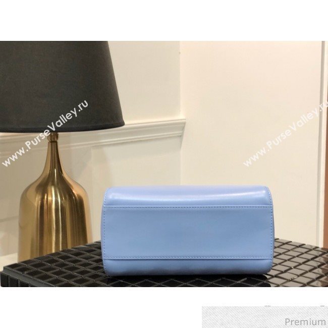 Fendi Lambskin Peekaboo Mini Top Handle Bag Light Blue/Silver 2019 (QLP-9030628)