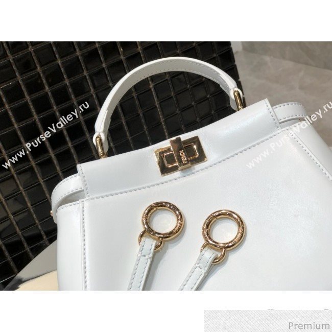 Fendi Lambskin Peekaboo Mini Top Handle Bag White/Gold 2019 (QLP-9030629)