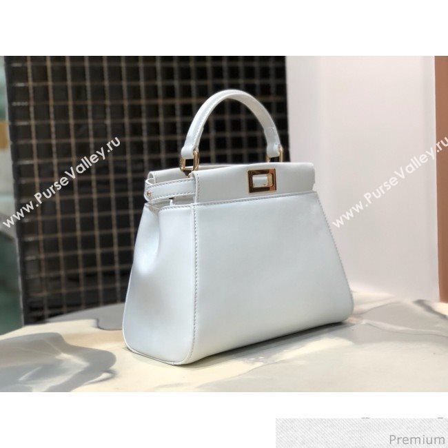 Fendi Lambskin Peekaboo Mini Top Handle Bag White/Gold 2019 (QLP-9030629)