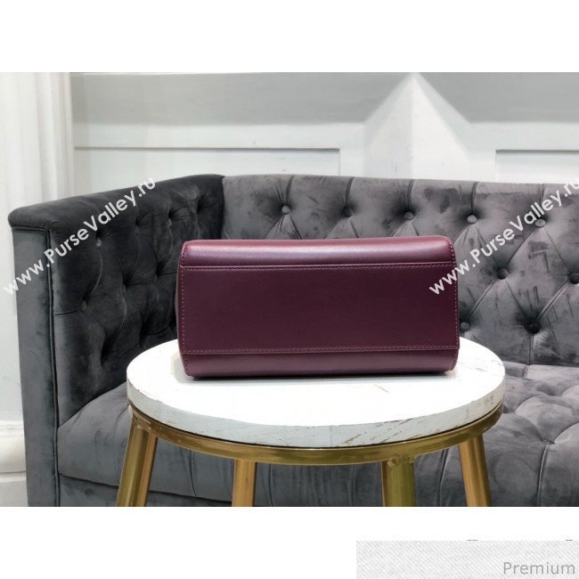 Fendi Lambskin Peekaboo Mini Top Handle Bag Burgundy 2019 (QLP-9030630)