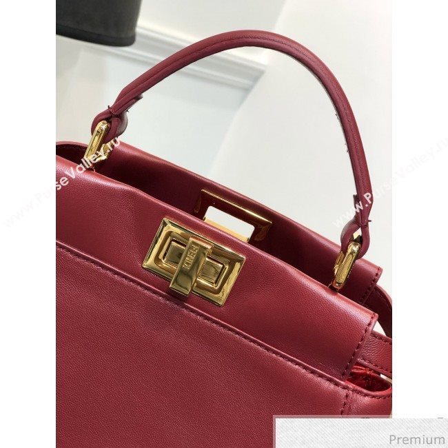 Fendi Lambskin Peekaboo Mini Top Handle Bag Red/Gold 2019 (QLP-9030631)