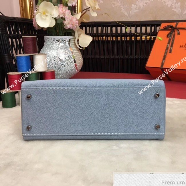 Hermes Kelly 32cm in Original Togo Leather Bag Blue Flax (AMIN-9032750)