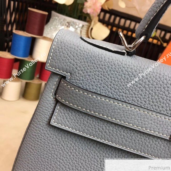 Hermes Kelly 32cm in Original Togo Leather Bag Blue Flax (AMIN-9032750)