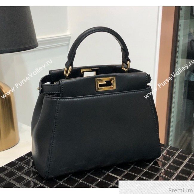 Fendi Lambskin Peekaboo Mini Top Handle Bag Black/Gold 2019 (QLP-9030632)