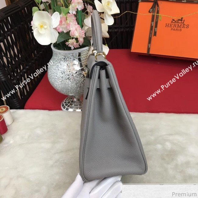 Hermes Kelly 32cm in Original Togo Leather Bag Grey Glacier (AMIN-9032751)