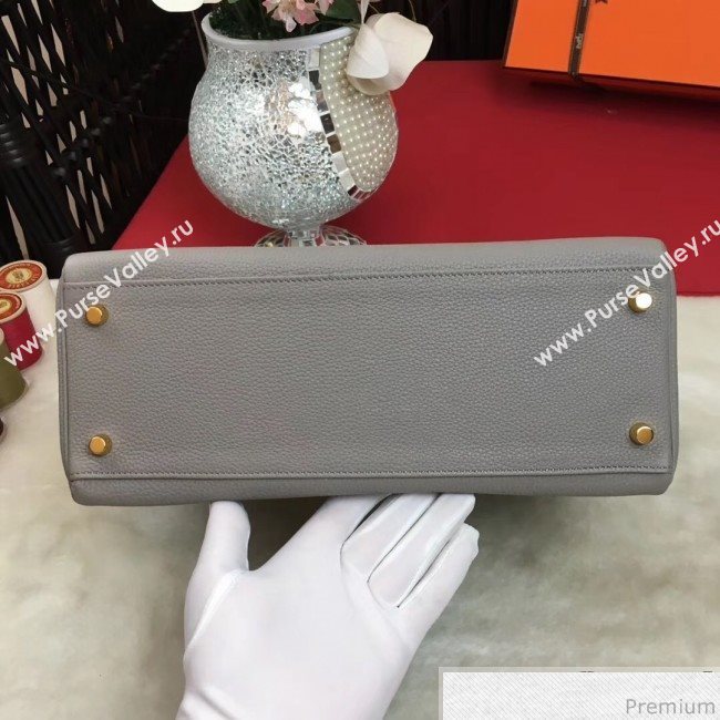 Hermes Kelly 32cm in Original Togo Leather Bag Grey Glacier (AMIN-9032751)