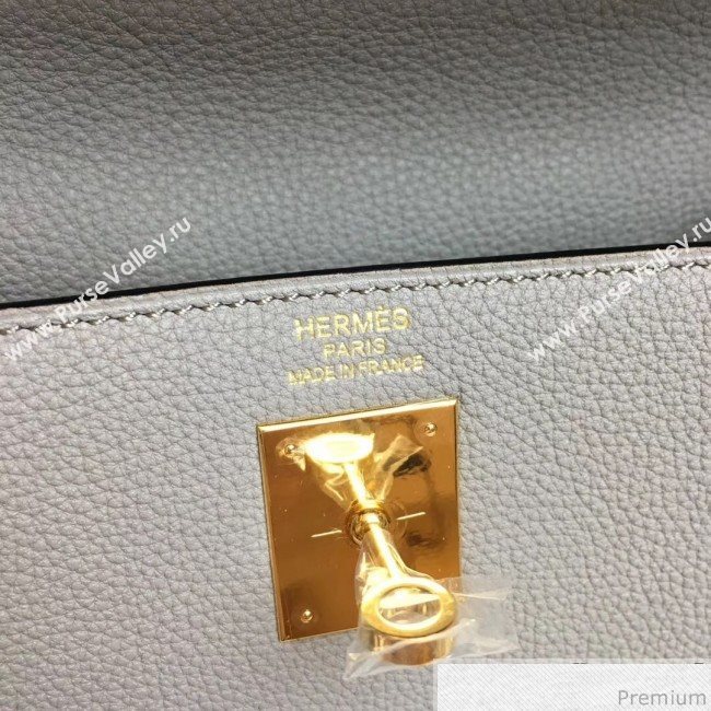 Hermes Kelly 32cm in Original Togo Leather Bag Grey Glacier (AMIN-9032751)