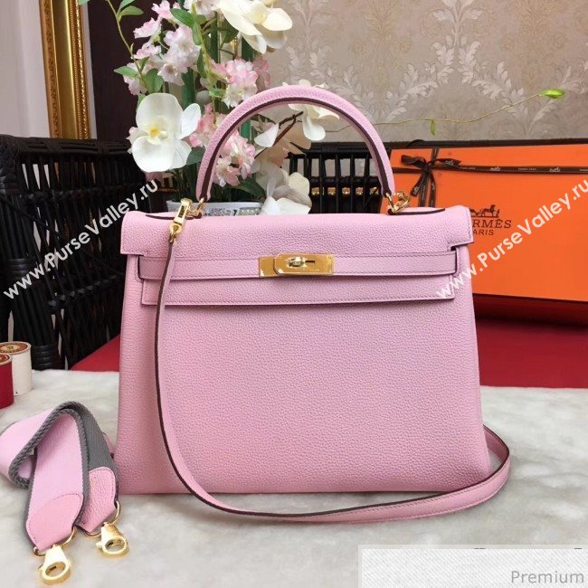 Hermes Kelly 32cm in Original Togo Leather Bag Light Pink (AMIN-9032752)