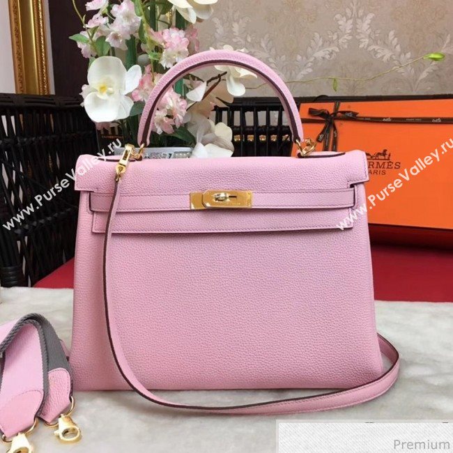 Hermes Kelly 32cm in Original Togo Leather Bag Light Pink (AMIN-9032752)