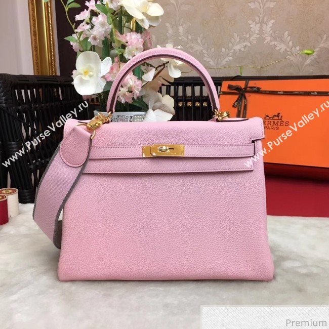 Hermes Kelly 32cm in Original Togo Leather Bag Light Pink (AMIN-9032752)