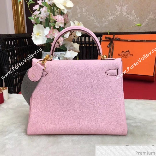 Hermes Kelly 32cm in Original Togo Leather Bag Light Pink (AMIN-9032752)