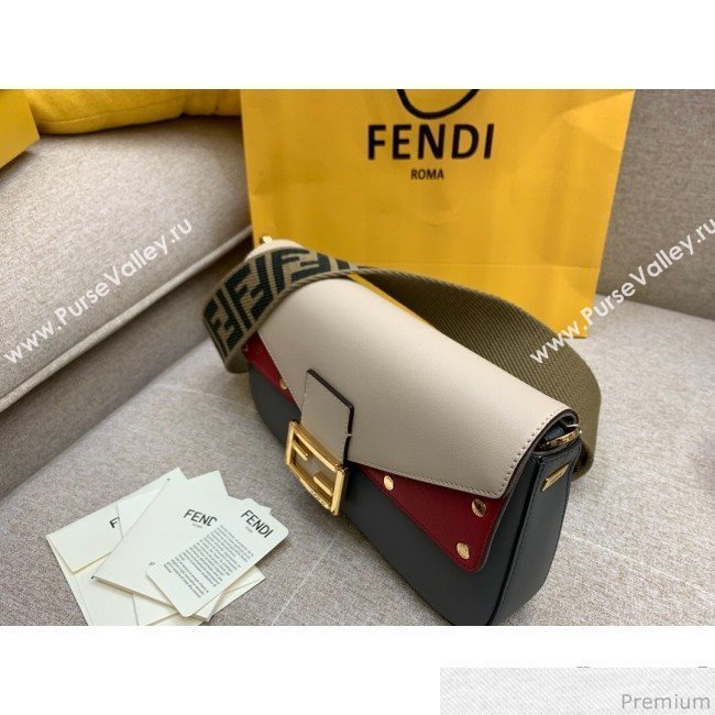 Fendi Baguette Studs Flap Shoulder Bag Grey 2019 (HS-9030635)