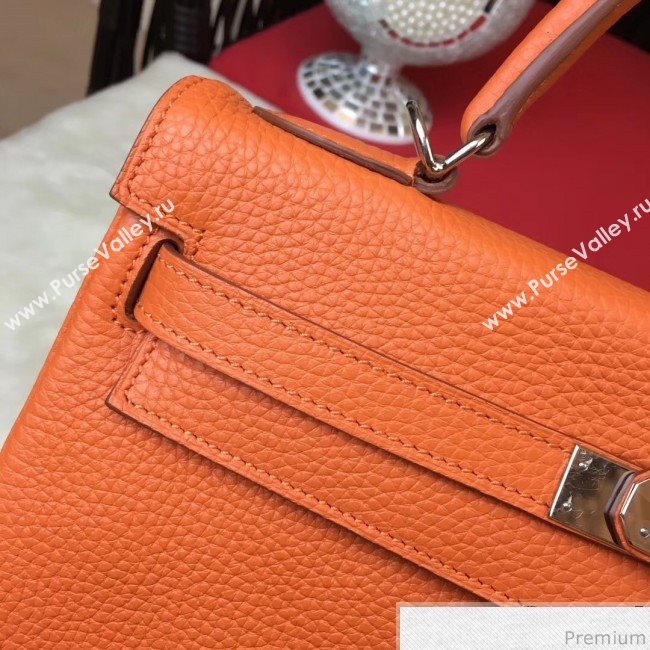 Hermes Kelly 32cm in Original Togo Leather Bag Orange (AMIN-9032753)