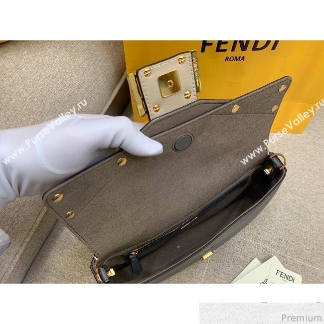 Fendi Baguette Studs Flap Shoulder Bag Grey 2019 (HS-9030635)