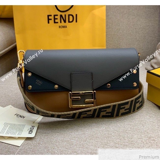 Fendi Baguette Studs Flap Shoulder Bag Light Brown 2019 (HS-9030633)