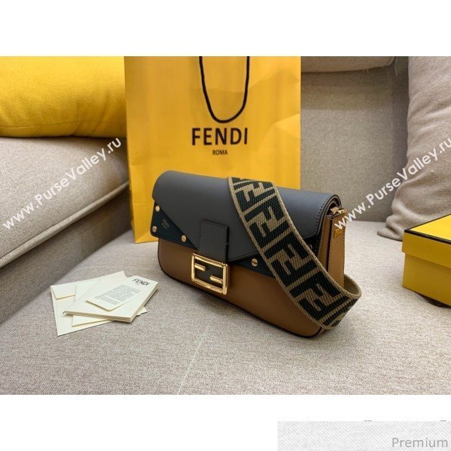 Fendi Baguette Studs Flap Shoulder Bag Light Brown 2019 (HS-9030633)
