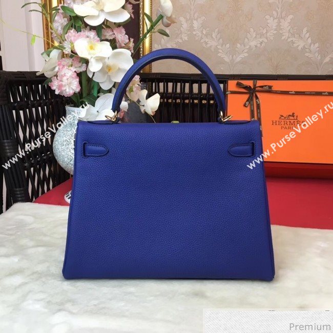 Hermes Kelly 32cm in Original Togo Leather Bag Royal Blue (AMIN-9032754)