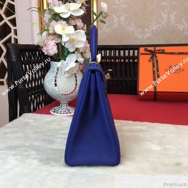 Hermes Kelly 32cm in Original Togo Leather Bag Royal Blue (AMIN-9032754)