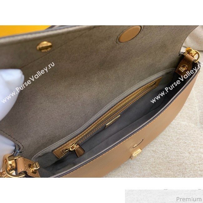 Fendi Baguette Studs Flap Shoulder Bag Light Brown 2019 (HS-9030633)