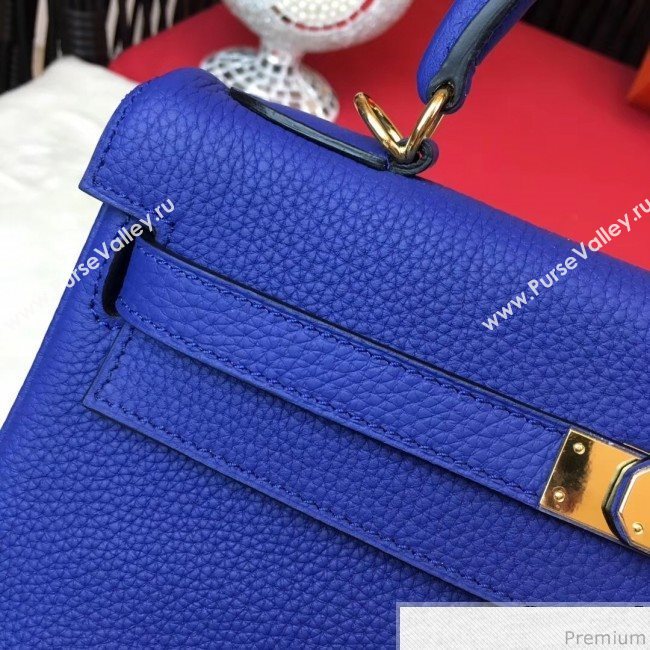 Hermes Kelly 32cm in Original Togo Leather Bag Royal Blue (AMIN-9032754)