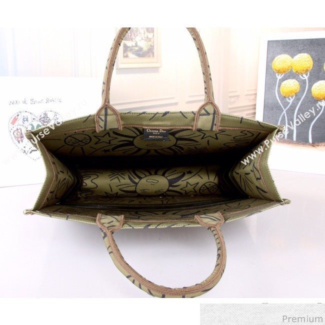 Dior Oblique Canvas Print Book Tote Green 2019 (BFS-9030636)