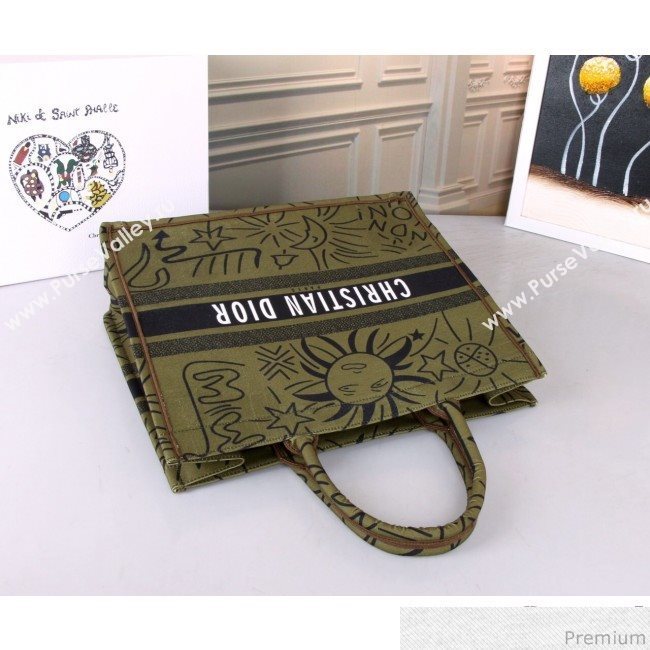 Dior Oblique Canvas Print Book Tote Green 2019 (BFS-9030636)