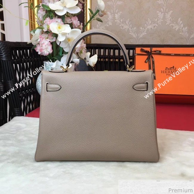 Hermes Kelly 32cm in Original Togo Leather Bag Light Grey (AMIN-9032755)