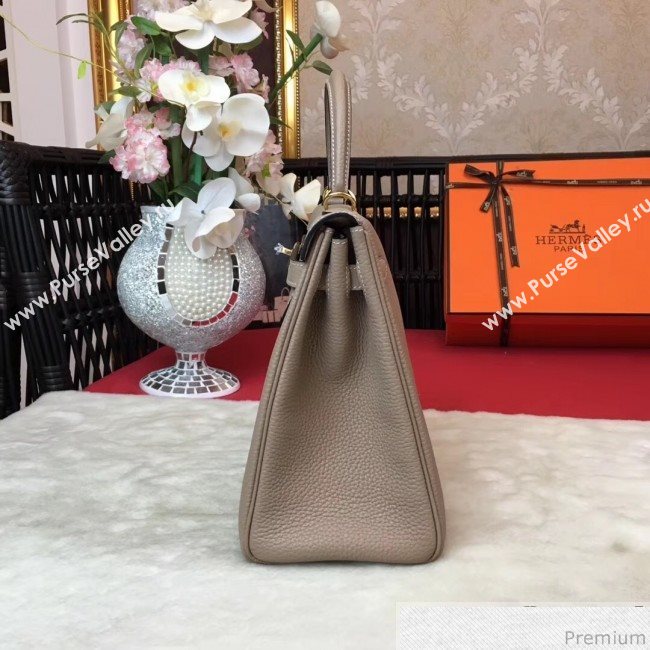 Hermes Kelly 32cm in Original Togo Leather Bag Light Grey (AMIN-9032755)