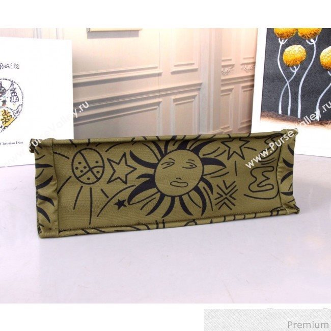 Dior Oblique Canvas Print Book Tote Green 2019 (BFS-9030636)