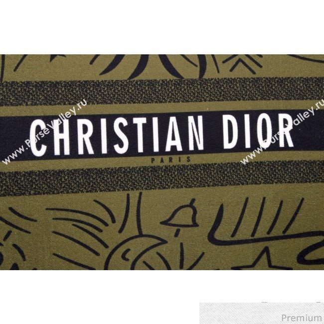 Dior Oblique Canvas Print Book Tote Green 2019 (BFS-9030636)