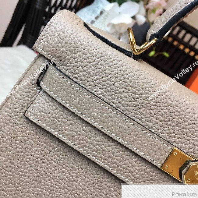 Hermes Kelly 32cm in Original Togo Leather Bag Light Grey (AMIN-9032755)